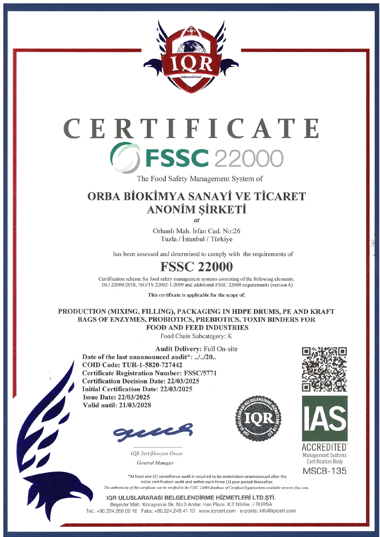 Orba FSSC 22000